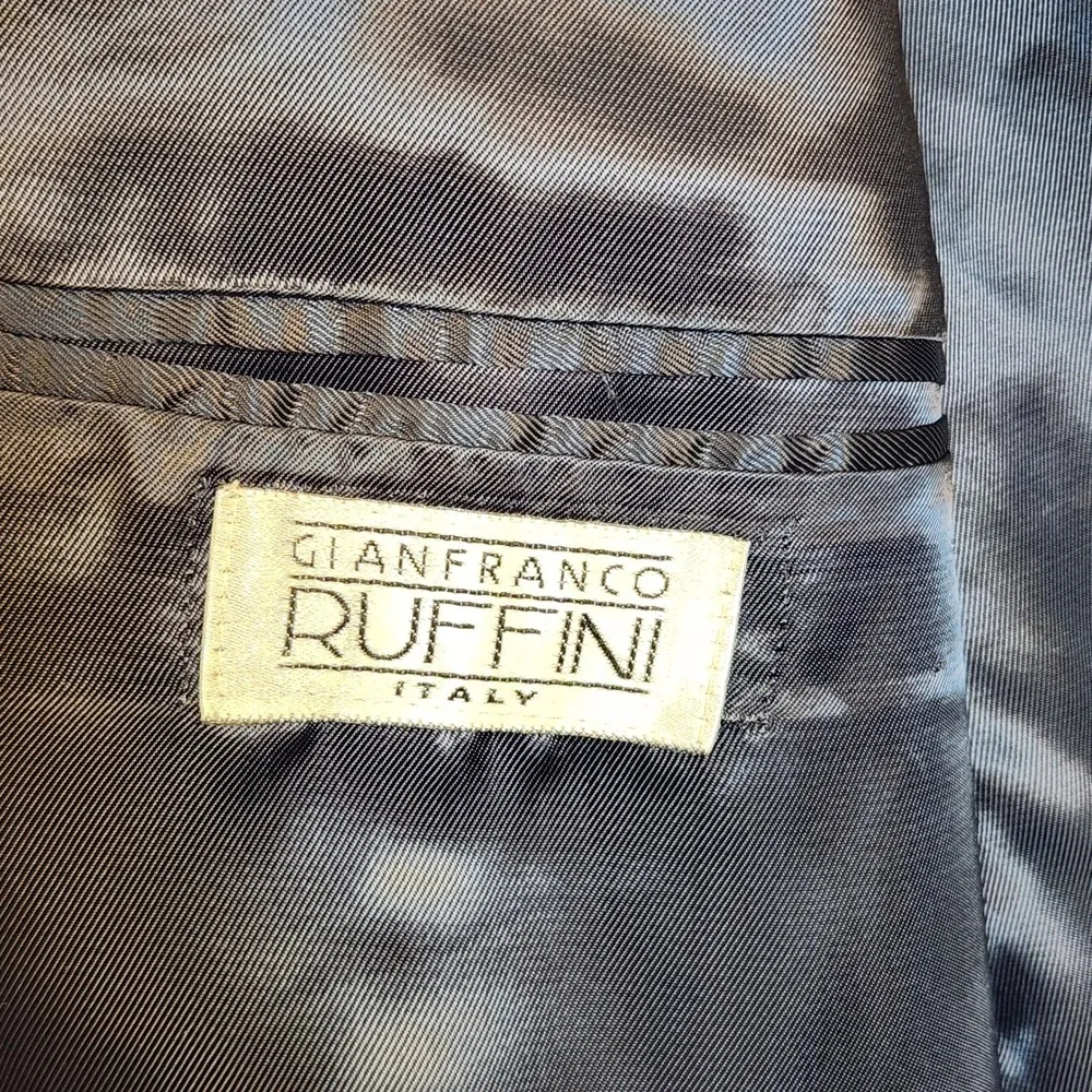 Gianfranco Ruffini Cashmere Blend Blazer Mens 44L Navy Blue Single Button Jacket